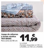 Oferta de Juego de sábanas o funda nórdica TEX BASIC  por 11,99€ en Carrefour