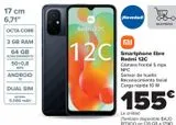 Oferta de Smartphone libre REDMI 12C por 155€ en Carrefour