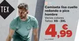 Oferta de Camiseta lisa cuello redondo o pico hombre  por 4,99€ en Carrefour