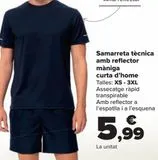 Oferta de Camiseta técnica con reflectante manga corta hombre  por 5,99€ en Carrefour