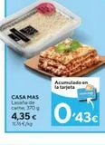 Oferta de Lasaña de carne Casa Mas por 4,35€ en Caprabo