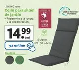 Oferta de Cojín de sillón Livarno por 14,99€ en Lidl