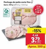 Oferta de Pechuga de pollo por 3,79€ en Lidl
