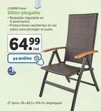 Oferta de Sillón con reposabrazos Livarno por 64,99€ en Lidl
