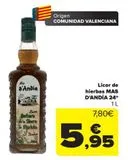 Oferta de Licor de hierbas MAS D'ANDIA 24ª por 5,95€ en Carrefour