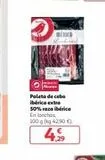 Oferta de RICO Jhinke  Paleta de cebo ibérica extra 50% raza ibérica En lonchas,  100 g (kg 42,90 €)  44.29  en Alcampo