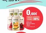 Oferta de SULAN bak  SOLAN  CARAS  DEFE VITAL PAIR  LIMONY CHINOTTO  PONED FROM  SULAN ANAS  UKATINTA  *Media de TE AHORRAS UN mercado:  0,96€ 38%  BISOLAN Refresco Gama 300ml.  el litro le sale a 2€  en PrimaPrix