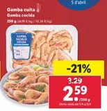 Oferta de Gambas cocidas por 2,59€ en Lidl