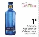 Oferta de Agua con gas Solán de Cabras en Supermercados El Jamón
