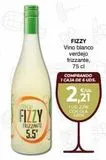 Oferta de FIZZY  FRIZZANTE  5.5°  FIZZY Vino blanco  verdejo frizzante, 75 cl  COMPRANDO  1 CAJA DE 6 UDS.  2,21  100 23€ CON IVA 280€  en CashDiplo