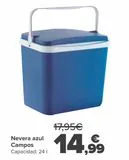 Oferta de Nevera azul Campos  por 14,99€ en Carrefour Market