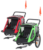 Oferta de Remolque carrito infantil para bicicleta verde o rojo en ToysRus