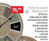 Oferta de Reloj de pared por 76,99€ en BAUHAUS