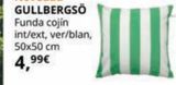 Oferta de GULLBERGSÖ Funda cojín int/ext, verde/blanco, 50x50 cm por 4,99€ en IKEA