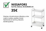 Oferta de NISSAFORS Carrito, blanco, 50.5x30x83 cm por 35€ en IKEA