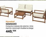 Oferta de NÄMMARÖ Conjunto 4 plazas de exterior, tinte marrón claro/Kuddarna beige por 440,93€ en IKEA