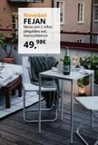 Oferta de FEJAN Mesa con 2 sillas plegables ext, blanco/blanco por 49,98€ en IKEA