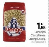 Oferta de LENTEJAS  Luengo  TATIA  €  1,55  Lentejas Castellanas Luengo, 500 g.  el kilo le sale a 3,10 €  en Supermercados El Jamón