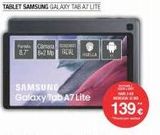 Oferta de Par Camara 8.7  842 M FACIAL  TABLET SAMSUNG GALAXY TAB A7 LITE  SAMSUNG Galaxy Tab A7 Lite  HA  M  139€  por 139€ en Milar