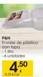 Oferta de P&H 6 envase ops con tapa 1l  por 4,5€ en Eroski