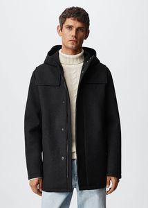 Oferta de Chaquetón lana capucha por 69,99€ en MANGO Man