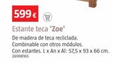 Oferta de Estantes teca zow por 599€ en BAUHAUS