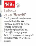 Oferta de BARBACOA GAS        FLAVO 60 C/CARRO 3Q por 449€ en BAUHAUS