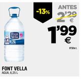 Oferta de Agua Font Vella por 1,99€ en BM Supermercados
