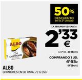 Oferta de Chipirones en su tinta Albo por 4,65€ en BM Supermercados