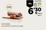 Oferta de Lomo ibérico de cebo por 6,3€ en BM Supermercados