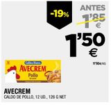 Oferta de Caldo de pollo Avecrem por 1,5€ en BM Supermercados