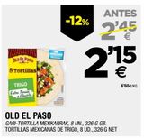 Oferta de Tortitas de trigo Old El Paso por 2,15€ en BM Supermercados