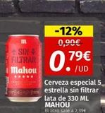 Oferta de Cerveza especial Mahou en Maskom Supermercados