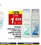 Oferta de Champú anticaspa Crowe en Maskom Supermercados