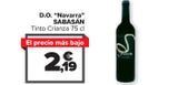 Oferta de D.O. ''Navarra'' SABASÁN Tinto Crianza  por 2,19€ en Carrefour