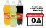 Oferta de Refresco cola, naranja o limón REVOLTOSA por 0,65€ en Carrefour