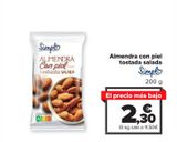 Oferta de Almendra con piel tostada salada SIMPL por 2,3€ en Carrefour