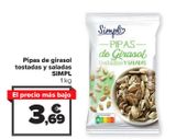 Oferta de Pipas de girasol tostadas y saladas SIMPL por 3,69€ en Carrefour