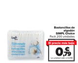 Oferta de Bastoncillos de algodón SIMPL Choice  por 0,79€ en Carrefour