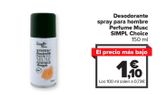 Oferta de Desodorante spray para hombre Perfume Musc SIMPL Choice  por 1,1€ en Carrefour