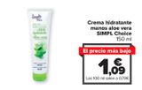 Oferta de Crema hidratante manos aloe vera SIMPL Choice  por 1,09€ en Carrefour