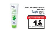 Oferta de Crema hidratante manos aloe vera SIMPL Choice  por 1,09€ en Carrefour