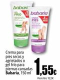 Oferta de Crema para pies secos y agrietados o gel frío para piernas cansadas Babaria por 1,55€ en Unide Supermercados