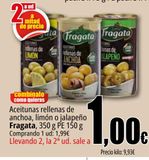 Oferta de Aceitunas rellenas de anchoa, limón o jalapeño Fragata por 1,99€ en Unide Supermercados