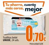 Oferta de Toallitas bebé UNIDE por 0,7€ en Unide Market