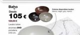 Oferta de Baho Desde  105 €  120,94 € Lavabo sobre  encimera ovo  porcelana 040 cm,  Colores disponibles lavabo: blanco, negro, gris, man  por 105€ en Grup Gamma