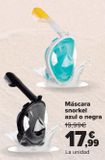 Oferta de Máscara snorkel azul o negra  por 17,99€ en Carrefour