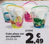 Oferta de Cubo playa con asa plegable  por 2,49€ en Carrefour