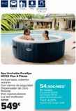 Oferta de Spa hinchable PureSpa INTEX Plus 4 Plazas  por 549€ en Carrefour