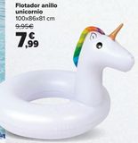 Oferta de Flotador anillo unicornio por 7,99€ en Carrefour